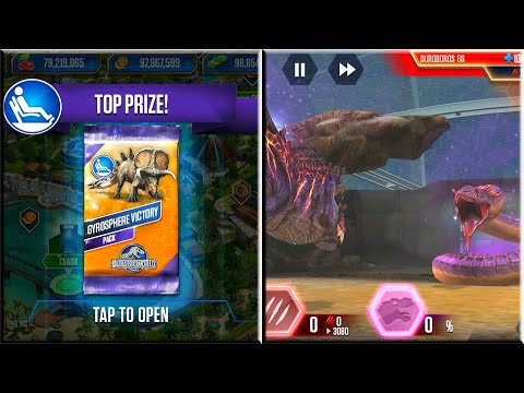 GYROSPHERE VICTORY PACK OMEGA 09 VS OUROBOROS 66 | JURASSIC WORLD THE GAME