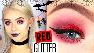 DRUGSTORE RED GLITTER VAMPIRE MAKEUP | sophdoesnails