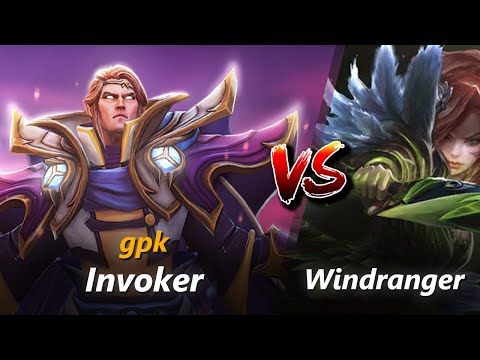 gpk mid Invoker vs Windranger | First 10 minutes