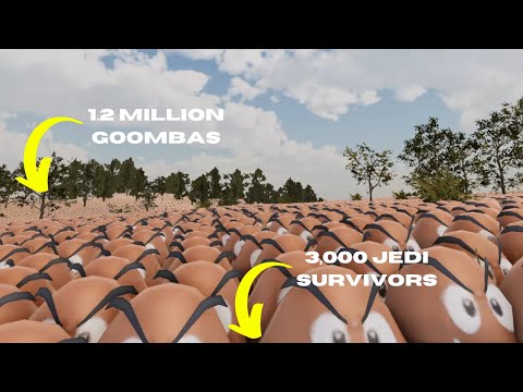 1.2 Million Goomba's vs. 3,000 Jedi Survivors - UEBS2
