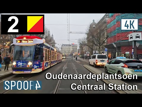 Cabinerit Tram 2 (Amsterdam) | Oudenaardeplantsoen - Centraal Station (Tram Driver's POV)