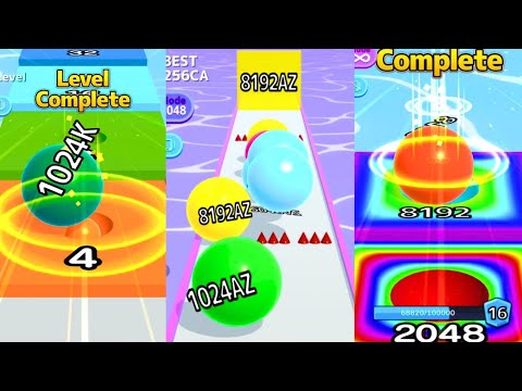 Max Levels - Ball Run 2048 vs Ball Run 2048 Infinity Mode vs Ball Run Infinity- iOS Android gameplay