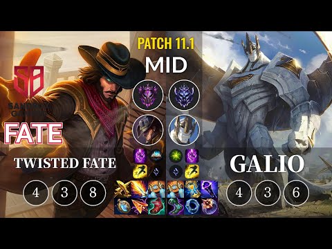 SB FATE Twisted Fate vs Galio Mid - KR Patch 11.1