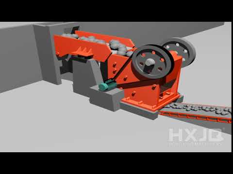HXJQ'S jaw crusher production animation