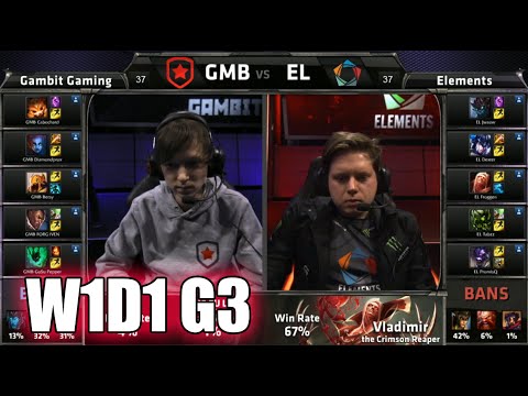 Gambit Gaming vs Elements | S5 EU LCS Summer 2015 Week 1 Day 1 | GMB vs EL W1D1 G3 Round 1