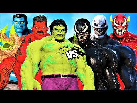 Team Venom vs Hulk Army | Venom, GhostVenom, Venom Flash vs Red Hulk - Epic battle