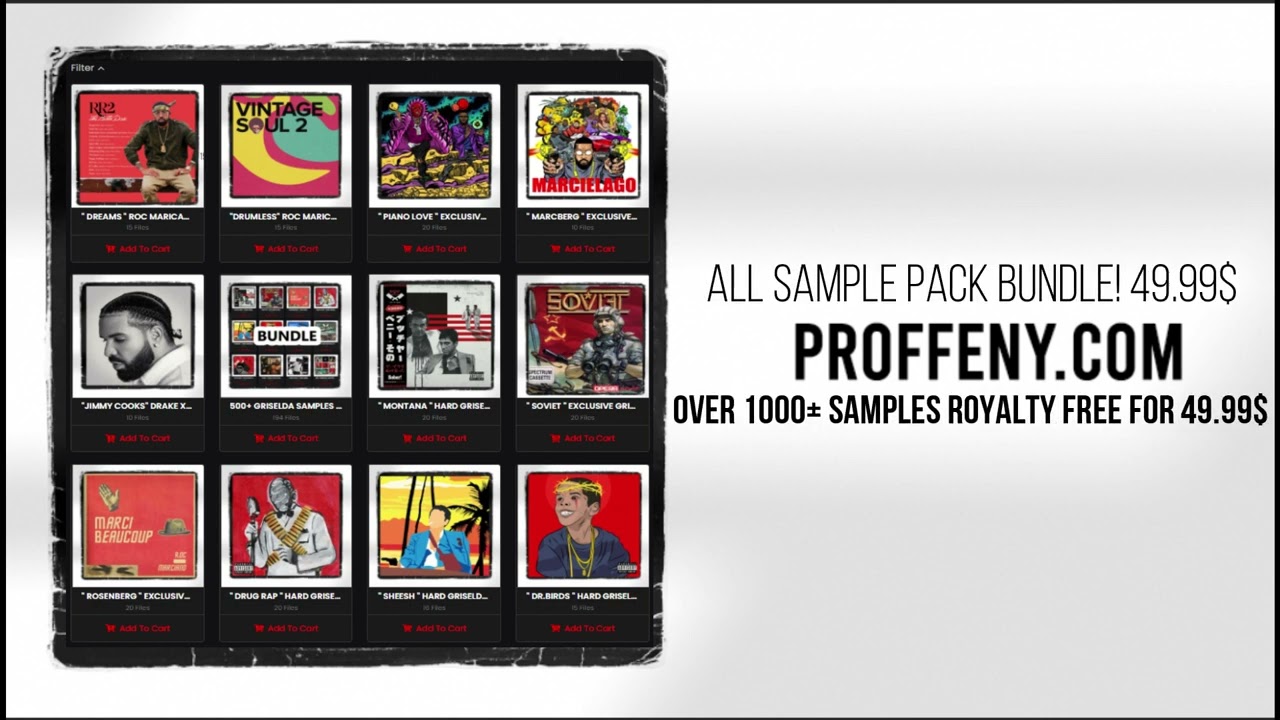 [100+]  SAMPLE PACK BUNDLE | GRISELDA SAMPLE PACK BUNDLE | BOOM BAP SAMPLE PACKS (ALL ROYALTY FREE)