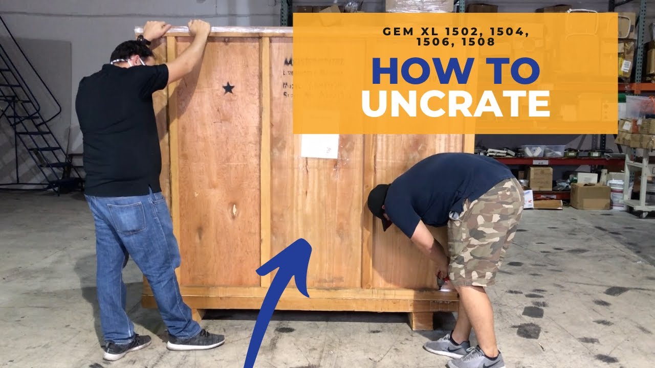 How to Uncrate a GEM 1502, 1504, 1506 or 1508 Meistergram Embroidery Machine