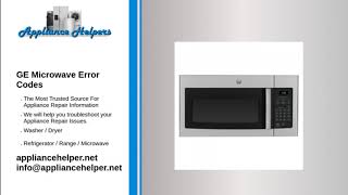 GE Microwave Error Codes