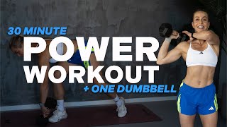 30 MIN UNILATERAL POWER WORKOUT | Strength & Conditioning | FULL BODY | One Dumbbell