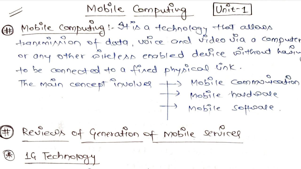 Mobile Computing | Unit 1 (Revise)