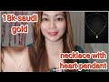18k Saudi Gold Necklace With Heart Pendant