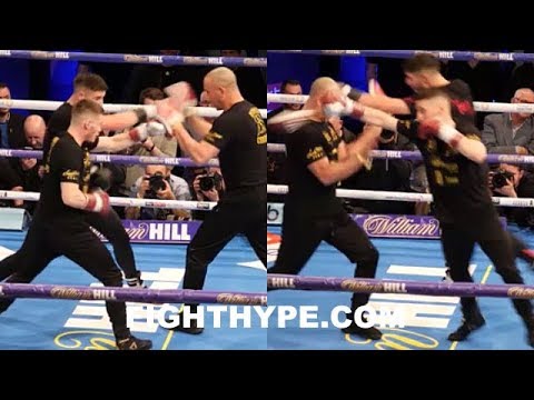SICK SYNCHRONIZED MITT WORKOUT; RYAN BURNETT AND JOSH KELLY BLAST MITTS OFF TRAINER ADAM BOOTH