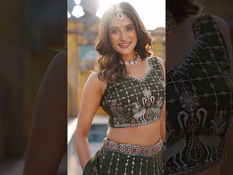 Olive Green Chocolate Crush Sequins & Thread Embroidered Lehenga Choli Set with 4-Meter Flair & Matching Dupatta