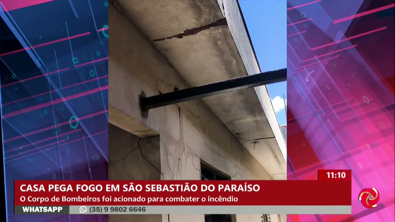 Casa pega fogo em São Sebastião do Paraíso