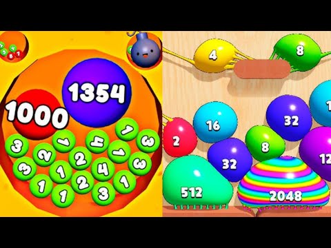 DIGS & BALLS - 2048 Sand Balls vs Ball Merge 3D (Dig 2048 Games) Asmr Satisfying Math Games Mobile