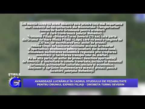 AVANSEAZA LUCRARILE IN CADRUL STUDIULUI DE FEZABILITATE  DRUMUL EXPRES FILIASI - Dr.Tr-SEVERIN