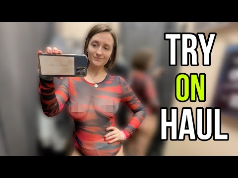 [4K] See-through Try on haul In Mall | Transparent Clothes
