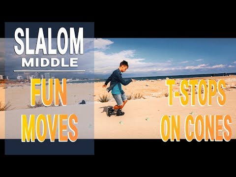 SLALOM - FUN MOVES - MIDDLE LVL - TOE T-STOPS ON CONES
