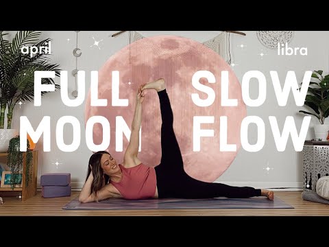 FULL MOON SLOW FLOW 🌝 moon in libra | full pink moon yoga [30 mins]