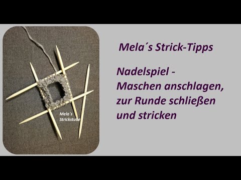 Double-pointed needles - cast on stitches, join to form a round and knit