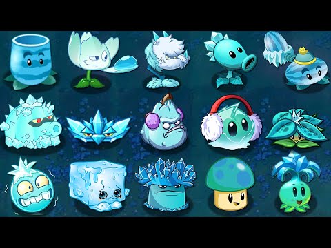 All ICE Plants Max Level Power-Up! in Plants vs. Zombies 2 (PVZ2 Version 8.9.1)