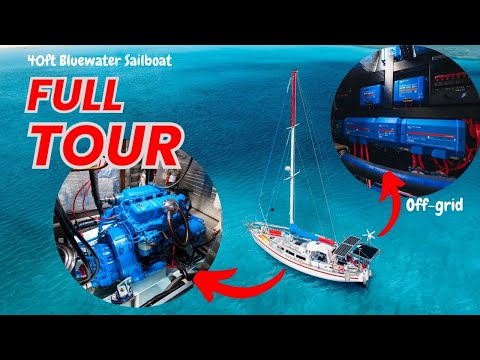Full BOAT TOUR of Our 40ft Steel Off-Grid Liveaboard Sailboat [TOBYRRUF]
