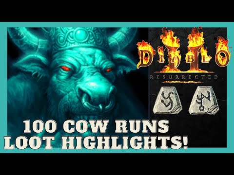 D2R - 100 Cow Runs Loot Highlights