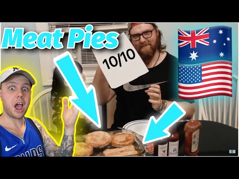 Aussie Reacts to American Reacts IWrocker Tries Aussie Meat Pies & Sausage Rolls