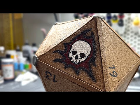 Huge D20 from Cardboard and Cork