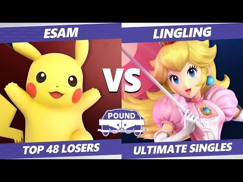 Pound 2019 SSBU - PG ESAM (Pikachu, Dark Samus) VS  LingLing (Peach) Smash Ultimate Top 48 Losers