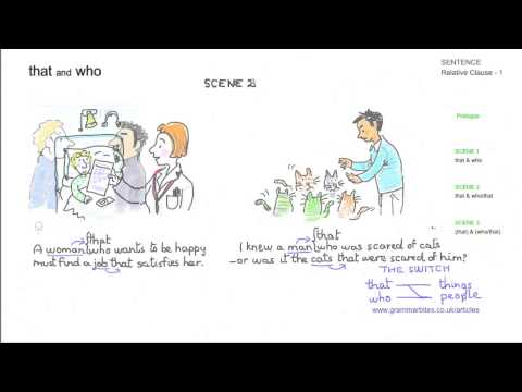 學習英語 - 句子。相對句（1 - 'that'& 'who') (Learn English - Sentences: Relative Clauses (1 - 'that' & 'who'))