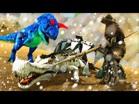 NO! Young Titanium Albino Crocodile Fell Into Trap! Orphaned Baby Carnotaurus Ark Dinosaurs