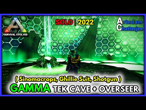 ARK - SOLO GAMMA TEK CAVE & OVERSEER No Dinos (Sinomacrops, Ghillie & Shotgun) - S2E283