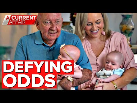 Couple with 39-year age gap defy odds with IVF twins | A Current Affair