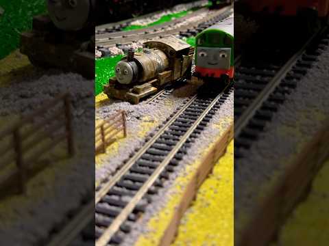 Boco passes the scrap train 🥲 #thomasandfriends #thomasthetankengine