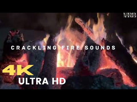VILLAGE FIREPLACE (4K VIDEO ULTRA HD) 1 Hour - Burning Crackling Fire Sounds-Fire Meditation - Study
