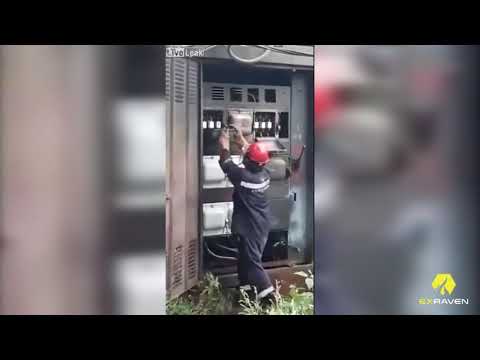 Explosão durante a manutenção de um transformador de subestação.