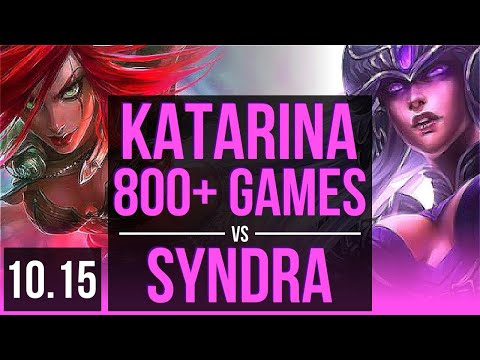 KATARINA vs SYNDRA (MID) | Rank 4 Katarina, 800+ games | EUW Grandmaster | v10.15