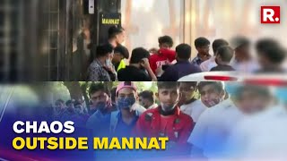 WATCH: Crowd Gathers Outside Shah Rukh&#39;s Mannat Residence As Son Aryan Khan Gets Arrested By NCB