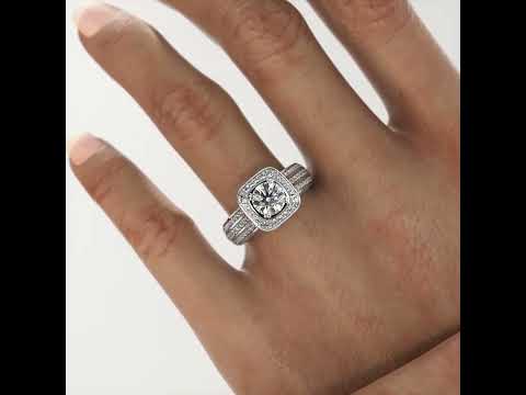 Transparent round brilliant cut lab grown diamond ring, vs1