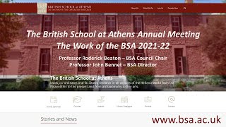 The Work of the BSA: 2022 Annual Lecture
