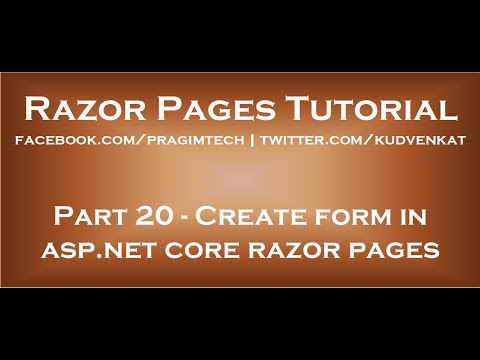 Create form in asp net core razor pages