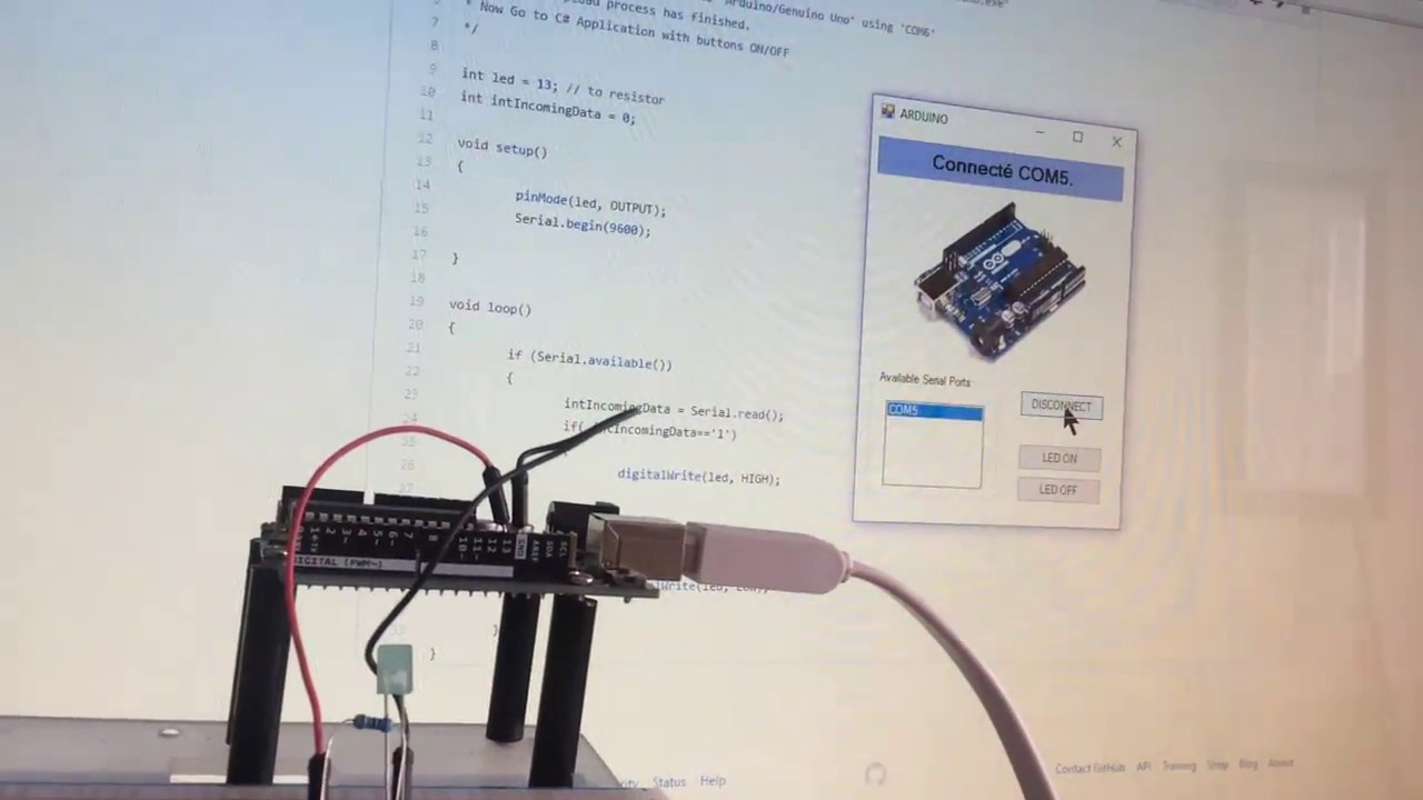ARDUINO UNO + .INO CODE + C SHARP UI HOW TO