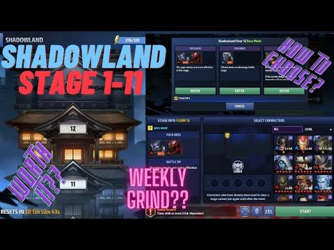 SHADOWLAND STAGE 1-11 -HOW TO CHOOSE STAGE OR CHARACTER ?-ALL REWARDS WORTH IT?| Marvel Future Fight