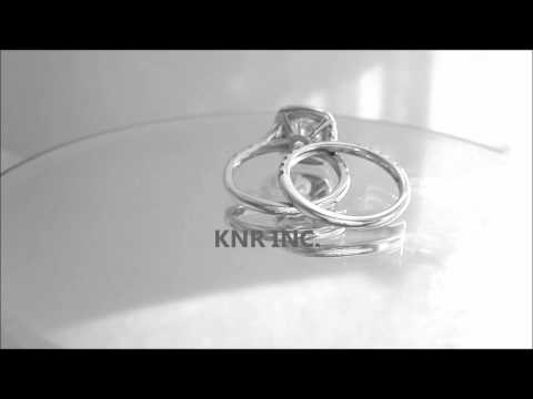 18K WHITE GOLD CUSHION CUT DIAMOND EGAGEMENT RING AND BAND HALO 1.65CTW - KNR INC - 343