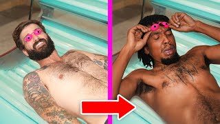 Going to a Tanning Salon, But When I come Out I'm Black