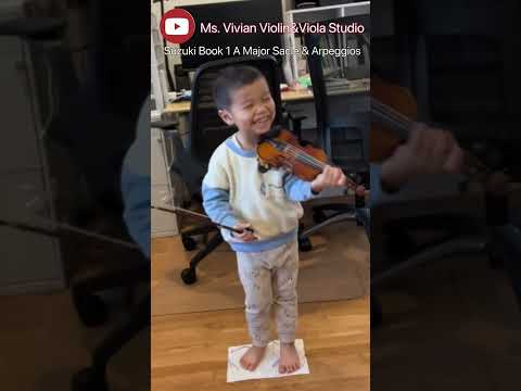 Let’s practice! Suzuki Book 1 A Major Scale&Arpeggios| May Song| Long Long Ago