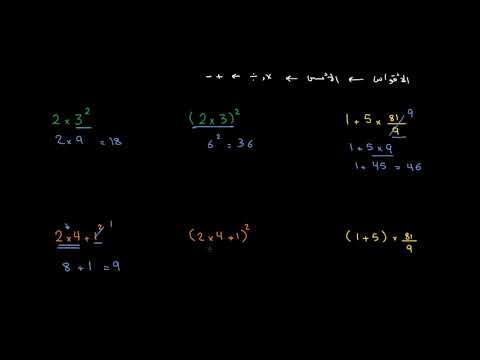 الصف السادس الرياضيات العمليات الحسابية أمثلة على ترتيب العمليات الحسابية الأُسُس