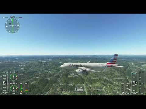 Microsoft Flight Simulator 2020 CLT Charlotte Douglas International Airport Landing on American